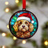 Cockapoo Golden in Santa Hat Suncatcher Decoration